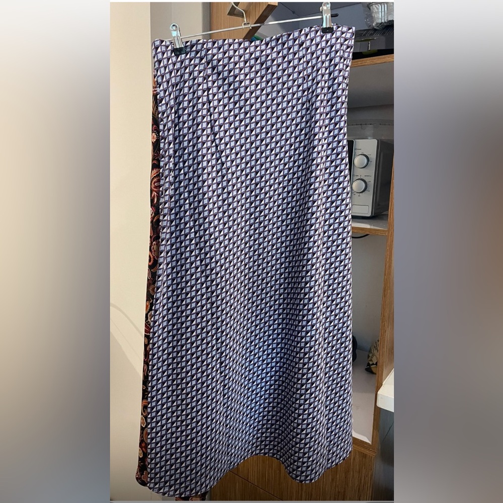 LOFT Black and White A-Line Skirt